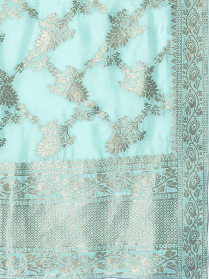 Rang Gali Sea Green Dola Banarasi Silk Dupatta