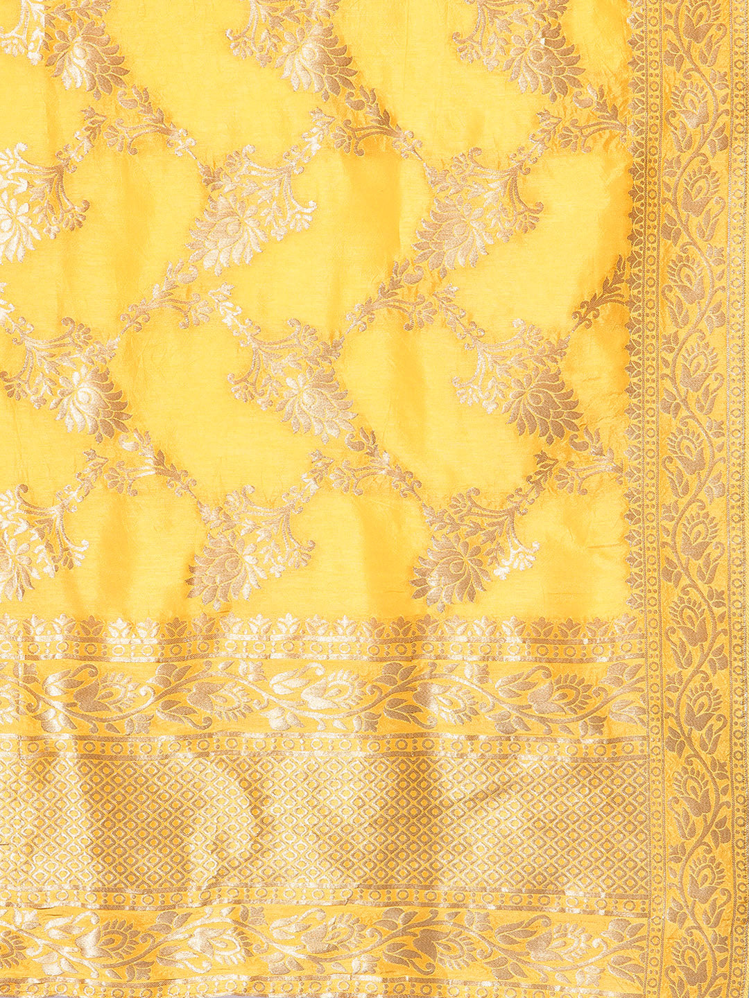 Rang Gali Yellow Dola Banarasi Silk Dupatta