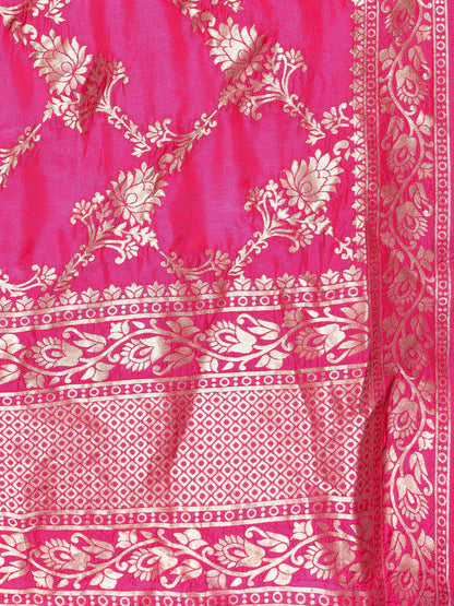 Rang Gali Magenta Dola Banarasi Silk Dupatta