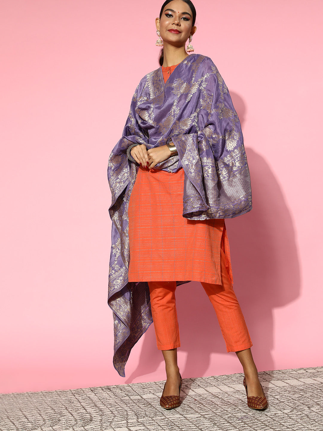 Rang Gali Lavender Dola Banarasi Silk Dupatta