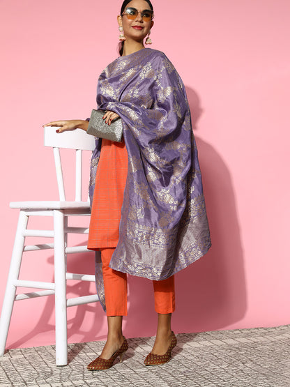 Rang Gali Lavender Dola Banarasi Silk Dupatta