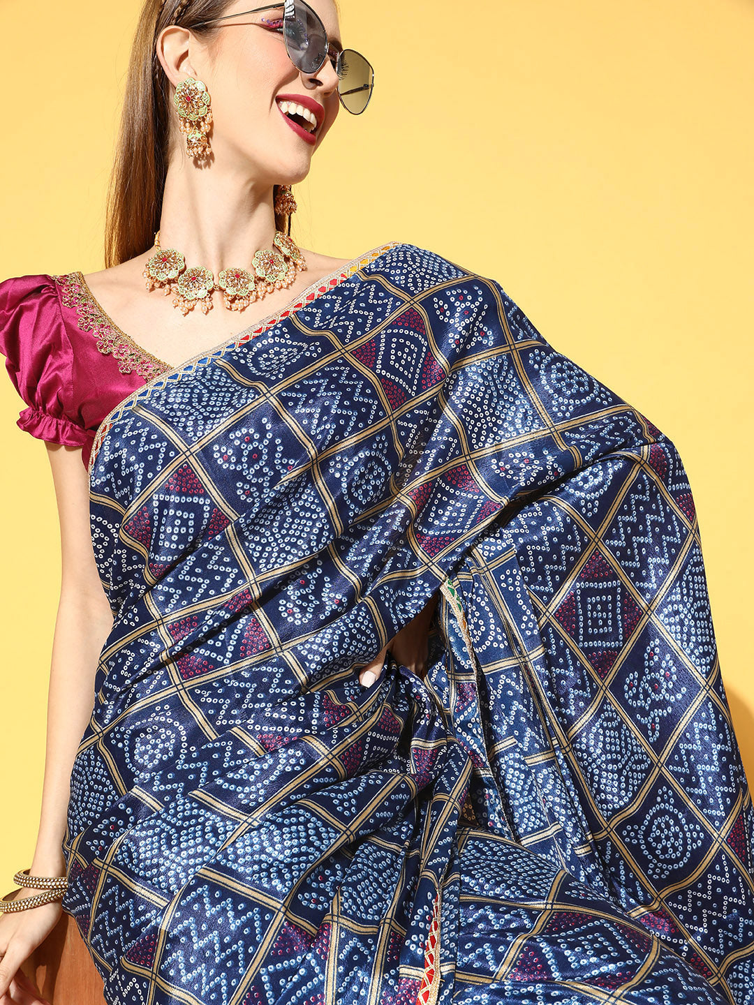 Rang Gali Navy Blue Draped Ready To Wear Saree