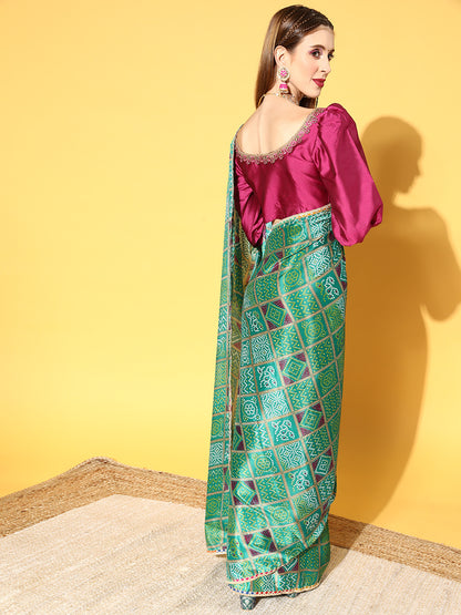 Rang Gali Green Draped Ready To Wear Saree