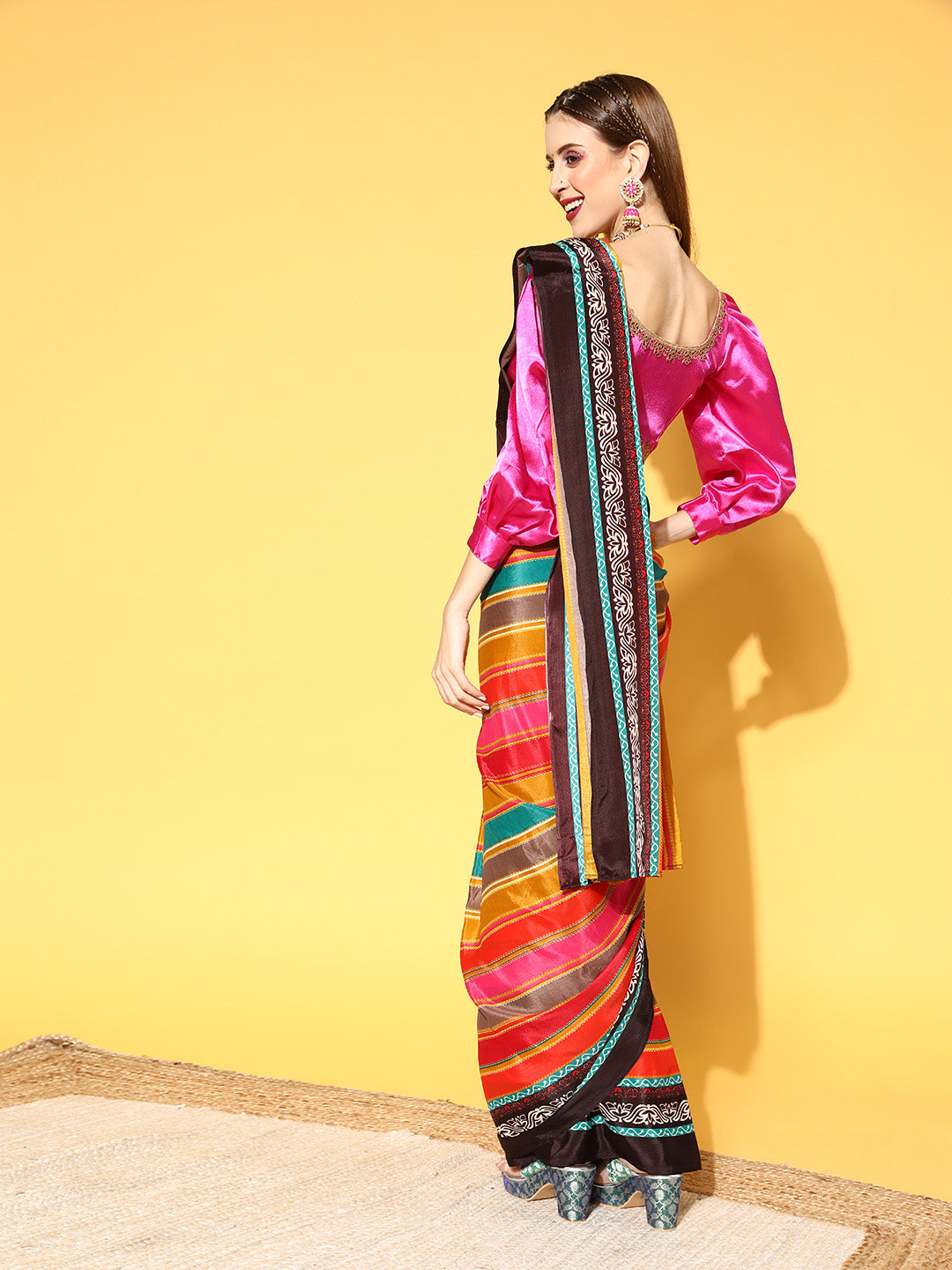 Rang Gali Multi Color Draped Ready To Wear Saree