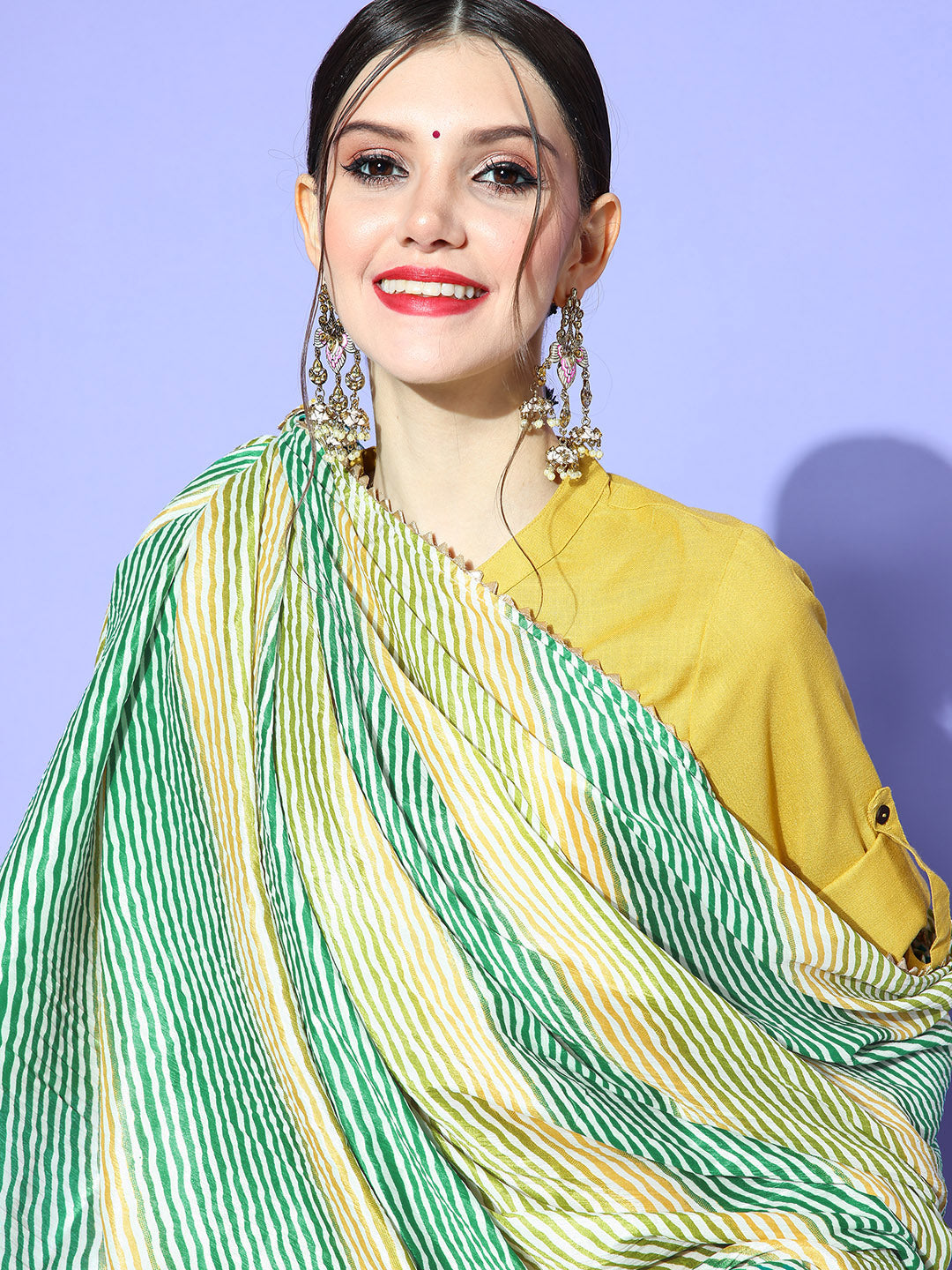 Rang Gali Light Green Bandhej Silk Dupatta