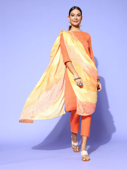 Rang Gali Light Orange Yellow Bandhej Silk Dupatta