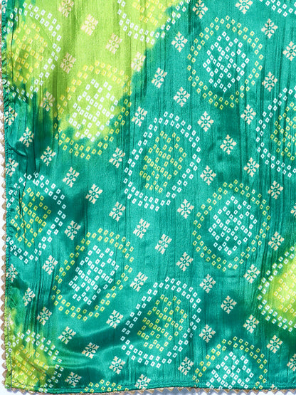 Rang Gali Green Bandhej Silk Dupatta