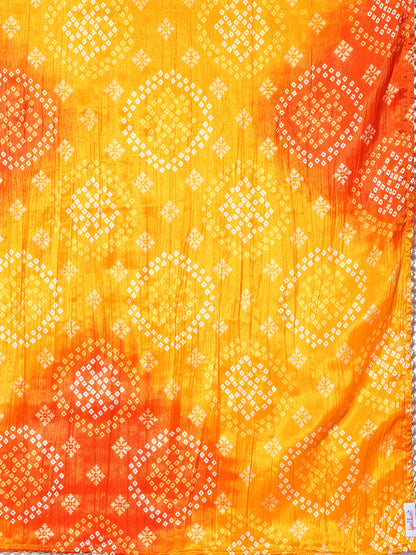 Rang Gali Yellow Bandhej Silk Dupatta