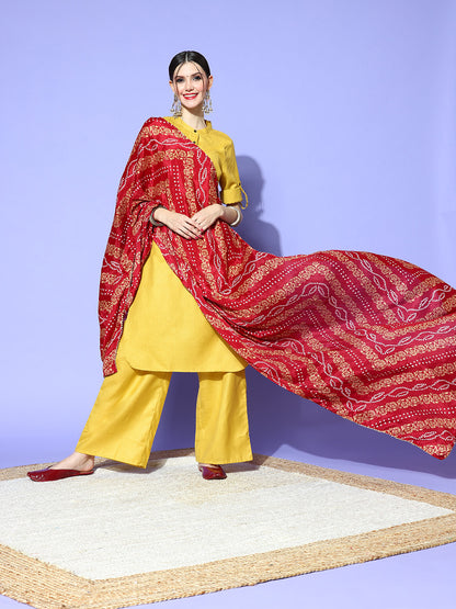 Rang Gali Maroon Bandhej Silk Dupatta