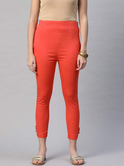 Rang Gali Regular Coral Cigarettes Pants