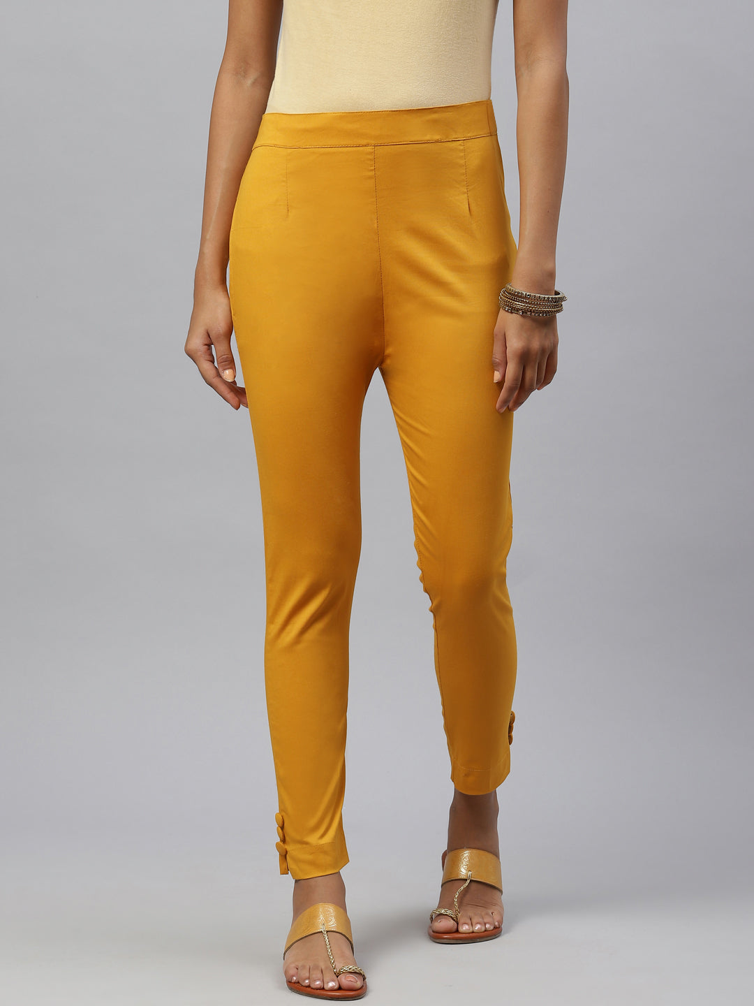 Rang Gali Regular Mustard Cigarettes Pants