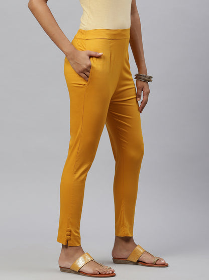 Rang Gali Regular Mustard Cigarettes Pants