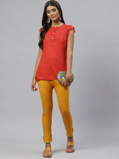 Rang Gali Regular Mustard Cigarettes Pants