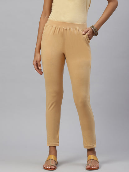 Rang Gali Regular Beige Cigarettes Trousers