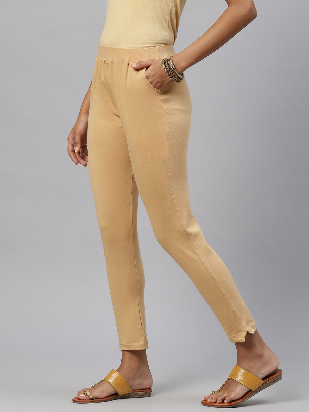 Rang Gali Regular Beige Cigarettes Trousers