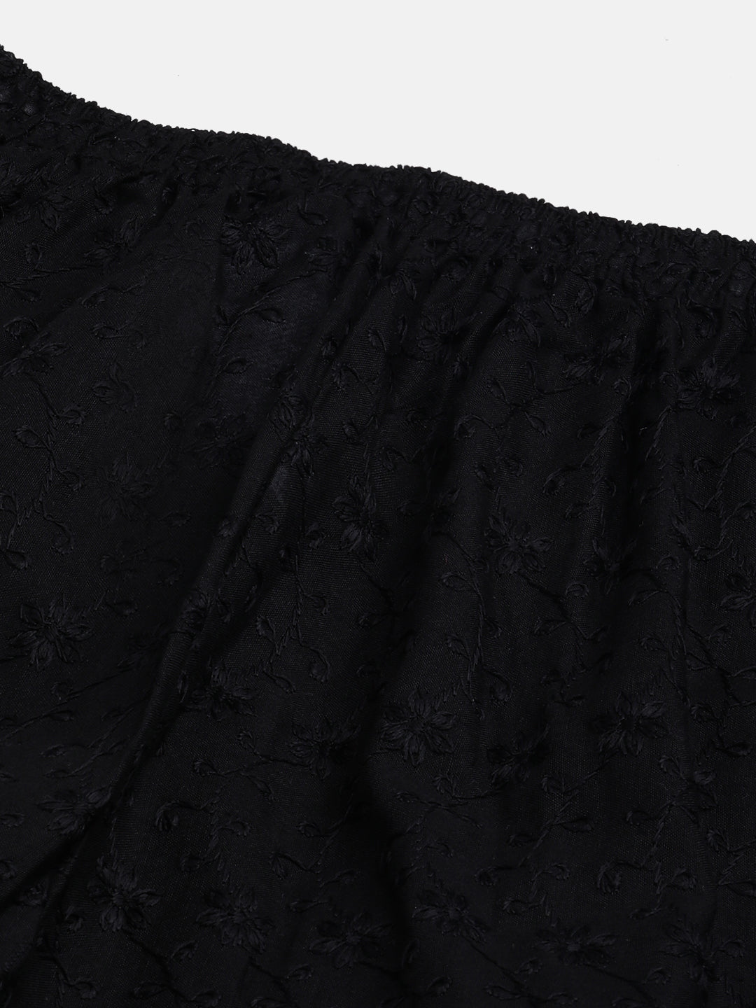 Rang Gali Women's Black Embroidered Chikankari Palazzo